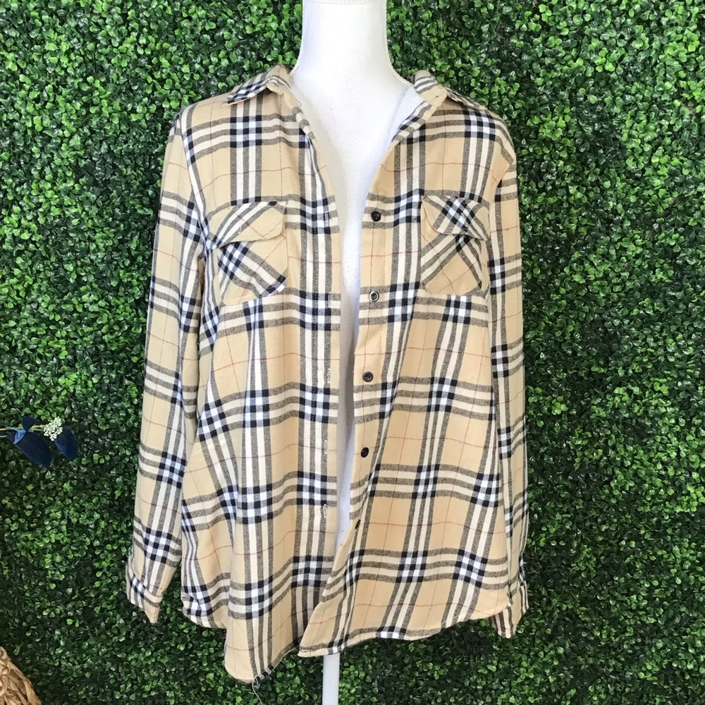NWT Plaid Button-Up Shaket Sherpa interior - Picture 1 of 8